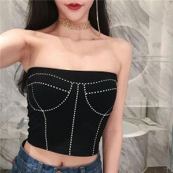 ItGirl Shop Bustier Print Strapless Tube Top