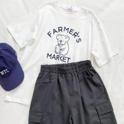 ItGirl Shop Aesthetic T-Shirts Cute Koala Bear T-Shirt + Elastic Waist Basic Shorts 2 Piece Set