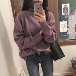 ItGirl Shop High Turtle Neck Thin Knit Warm Cozy Autumn Sweater NEW