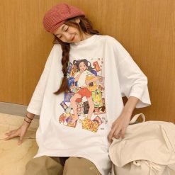 ItGirl Shop Lazy Girl Printed Teenage Fashion Oversized T-Shirt Cute Plus Size