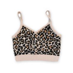 ItGirl Shop Plush Leopard Animal Print Crop Top 90s Fashion