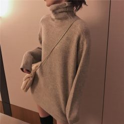 ItGirl Shop Thin Turtle Neck Knit Ribbed Long Sweater NEW