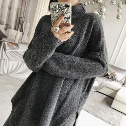 ItGirl Shop Dark Academia Outfits Turtle Neck High Collar Knitted Sweater + Pants Set