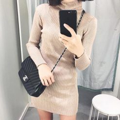 ItGirl Shop NEW Turtle Neck Knit Slim Short Dress